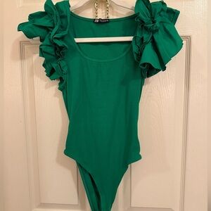 Zara Ruffle Sleeve Bodysuit